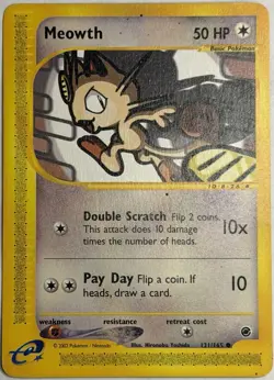 Meowth 121/165 Expedition Base Set Regular Pokemon LP - Image 1