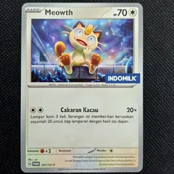 Pokemon TCG Meowth Indomilk Promo 201/SV-P Stamp Exclusive Indonesia Limited - Image 1
