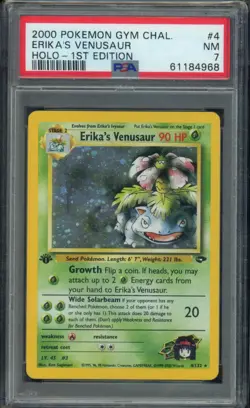 ERIKA'S VENUSAUR Pokemon Gym Challenge 1st Edition Holo #4 - PSA 7 - Image 1