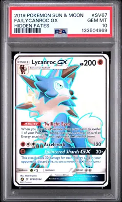 PSA 10 Lycanroc GX #SV67 - Pokemon Hidden Fates Shiny - Pokemon TCG GEM MINT - Image 1