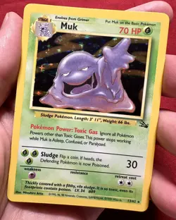 Pokemon TCG Muk 13/62 Fossil Holo Unlimited Holo Rare - Image 1
