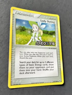 VINTAGE POKEMON LADY OUTING 87/107 Ex DEOXYS-HOLO BLEED ERROR- REV HOLO- STAMPED - Image 2