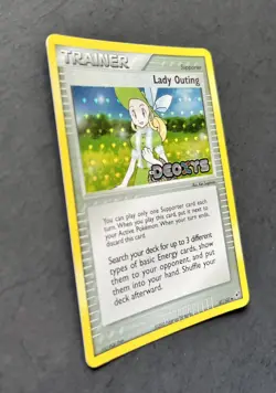 VINTAGE POKEMON LADY OUTING 87/107 Ex DEOXYS-HOLO BLEED ERROR- REV HOLO- STAMPED - Image 3