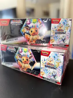 Pokemon Prismatic Evolutions Surprise Box + Booster Bundle Sams Club Sealed (3) - Image 1