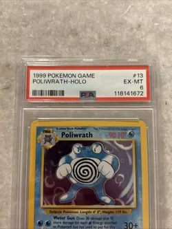 1999 Pokemon Game Poliwrath Holo #13 PSA 6 EX-MT - Image 2