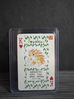 Vintage Pokemon Pocket Monster Trainer Playing Cards #K of Hearts Sandslash - Image 1