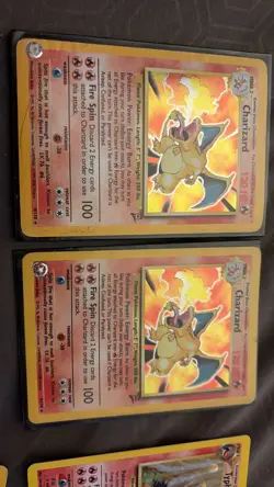 vintage base set pokemon cards lot collection one played heavily the other is go - Image 1