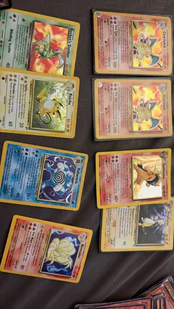 vintage base set pokemon cards lot collection one played heavily the other is go - Image 2