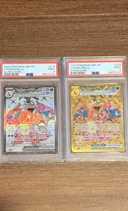 Pokemon OBF Charizard ex Ultra Rare & Hyper Rare PSA 9 Lot 2 Cards 2023 - Image 1