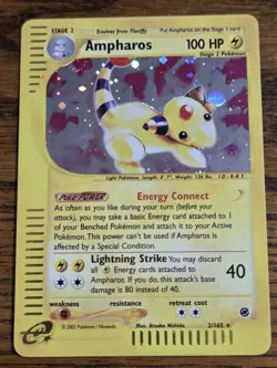 Pokemon Expedition # 2/165 Holo Ampharos (E-reader) **not played** - Image 1