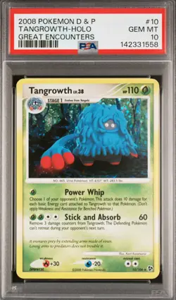 Pokemon TCG Tangrowth Holo Rare Card 10/106 Great Encounters 2008 PSA 10 - Image 1