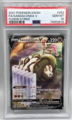 Pokemon Sandaconda V Alternate Full Art #252 Fusion Strike PSA 10 - Image 1