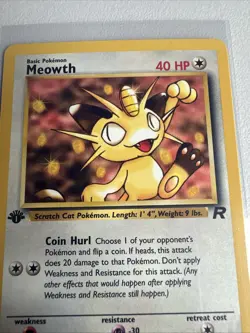 Meowth 1st edition Team Rocket 62/82 WOTC vintage Pokemon - Image 2