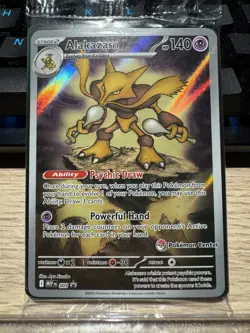 Pokemon TCG Alakazam 009 Pokemon Center Mega Evolution Stamped Promo Sealed - Image 1