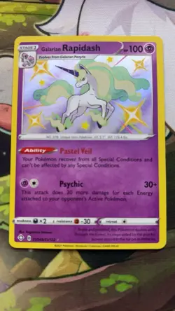 Pokemon TCG Galarian Rapidash SV048/SV122 Shiny Holo Rare Shining Fates - Image 1