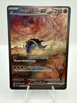 Pokemon TCG Scarlet and Violet Base Set Great Tusk EX 246/198 Holo Full Art NM - Image 1