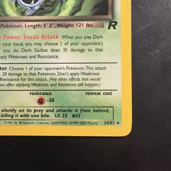 Vintage Pokemon Team Rocket Dark Golbat 24/82 Non-holo Rare WotC 2000 - Image 4