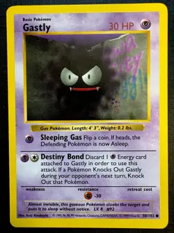 Pokemon TCG: 1999 Gastly 50/102-SHADOWLESS- Vintage Pokemon Card- Base Set - Image 1