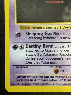 Pokemon TCG: 1999 Gastly 50/102-SHADOWLESS- Vintage Pokemon Card- Base Set - Image 4