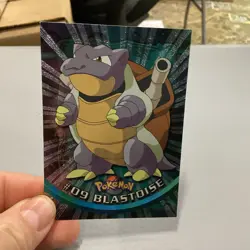 2000 Topps Chrome Holo Pokemon TV Series 1 Blastoise #9 Foil starter Water - Image 1