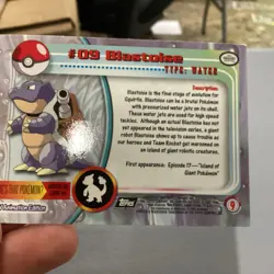 2000 Topps Chrome Holo Pokemon TV Series 1 Blastoise #9 Foil starter Water - Image 2