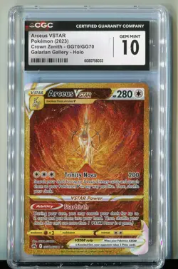 2023 Pokemon Crown Zenith Gold Rare Arceus VSTAR #GG70 CGC 10 Gem Mint B - Image 1