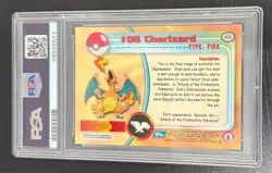 1999 Topps Pokemon TV Charizard #6 Rainbow Foil Blue Logo PSA 7 - Image 2