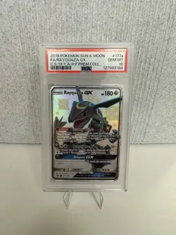 2018 POKEMON SUN & MOON CELESTIAL STORM #177A FULL ART/RAYQUAZA GX PSA 10 - Image 1