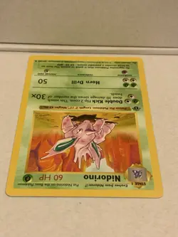 Nidorino 1st Edition Base Set 37/102 WOTC Vintage Pokemon Original 1999 (1) - Image 3