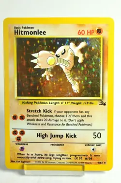 Pokemon Card TCG Hitmonlee 7/62 Holo Rare Fossil Vintage 1999 English MP - Image 1