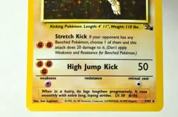 Pokemon Card TCG Hitmonlee 7/62 Holo Rare Fossil Vintage 1999 English MP - Image 3