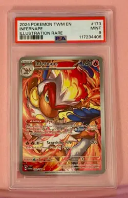 Pokemon Infernape 2024 Twilight Masquerade Illustration Rare 173/167 PSA Mint 9 - Image 1