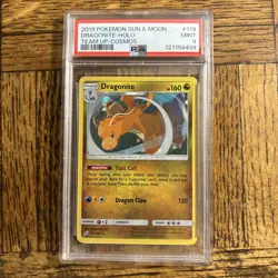 Dragonite 119/181 Team up set Cosmos Holo Rare Pokemon Card PSA 9 - Image 1