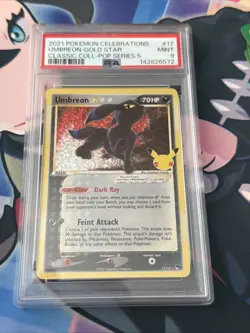 2021 Pokemon Celebrations Classic Collection #17 Umbreon Gold Star PSA 9 - Image 1