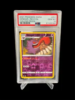 Pokemon Gengar Reverse Holo Foil Chilling Reign PSA 10 Gem Mint POP 27 - Image 1