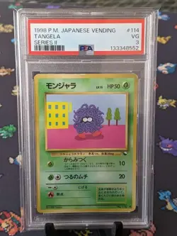 1998 Pokemon Japanese Tangela #114 Glossy Vending Series 2 PSA 3 VG - Image 1