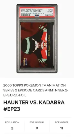 PSA 8 EP23 Haunter vs. Kadabara - 2000 Topps TV Animation Foil - Pokemon - Image 1