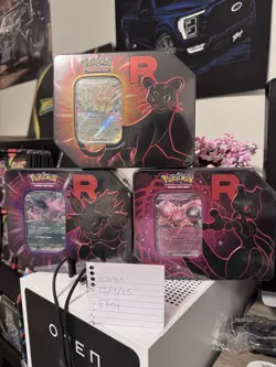 Pokemon TCG: Team Rocket Tin Complete Set of 3 (Mewtwo, Nidoking, Persian) - Image 1