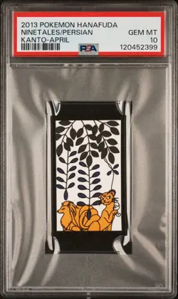 2013 POKEMON HANAFUDA KANTO APRIL NINETALES/PERSIAN PSA 10 - Image 1