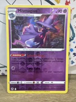 Pokemon Mismagius 064/195 Silver Tempest Reverse Holo Rare Card NM - Image 1