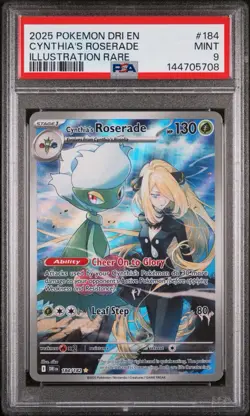 Cynthia's Roserade IR 184/182 Destined Rivals PSA 9 Mint Pokemon Card - Image 1