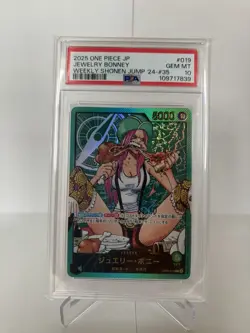 PSA 10 Jewelry Bonney OP07-019 Weekly Jump Promo Lecafig One Piece Card Japanese - Image 1