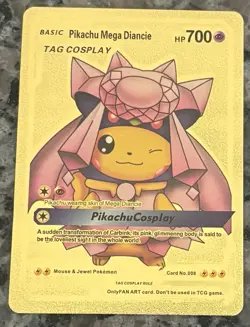 Pokemon Pikachu Mega Diancie 700 HP Gold Foil Card - Image 1