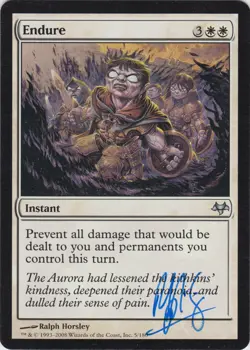 MTG Magic the Gathering Endure Eventide Signed by Artist Ralph Horsley w/ COA - Image 1