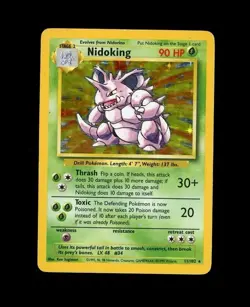 1999 WOTC Pokemon BASE SET NIDOKING HOLO 11/102 RARE! MP - Image 1