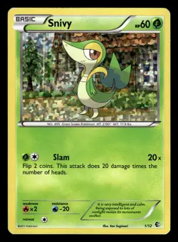 Snivy 1/12 Holo Rare 2011 Mcdonald's Promo Pokemon Card - 2 - Image 1
