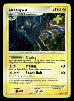 Luxray 8/146 Holo Rare DP Legends Awakened Pokemon Card - Image 1
