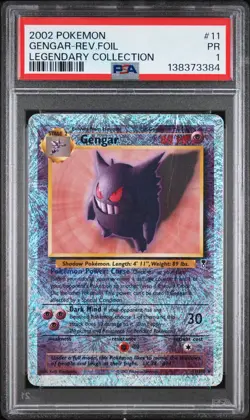 PSA 1 PR 2002 Pokemon Legendary Collection Gengar 11/110 Reverse Holo - Image 1