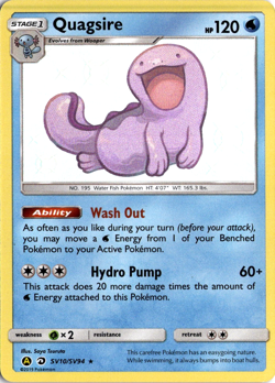 Quagsire SV10/SV94 Pokemon Hidden Fates: Shiny Vault Shiny Holo Rare NM - Image 1