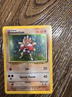 Pokemon TCG Hitmonchan Base Set 7/102 Holo Unlimited Holo Rare - Image 1